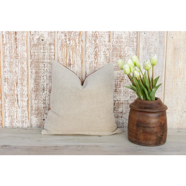 Textile Reva Antique Indian Folk Pillow For Sale - Image 7 of 9