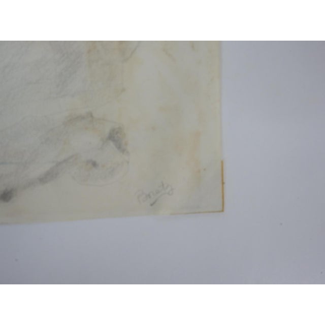 Mid-Century Modern Mid 20th Century Abstract Pencil Drawing For Sale - Image 3 of 5