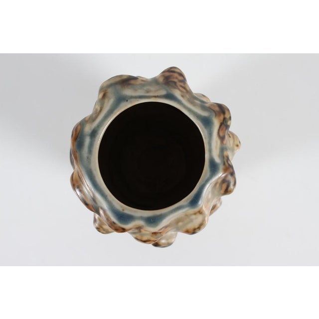 Ceramic Vase with Modeled Relief Decorated with Sung Glaze by Axel Salto for Royal Copenhagen, 1970s For Sale - Image 7 of 10