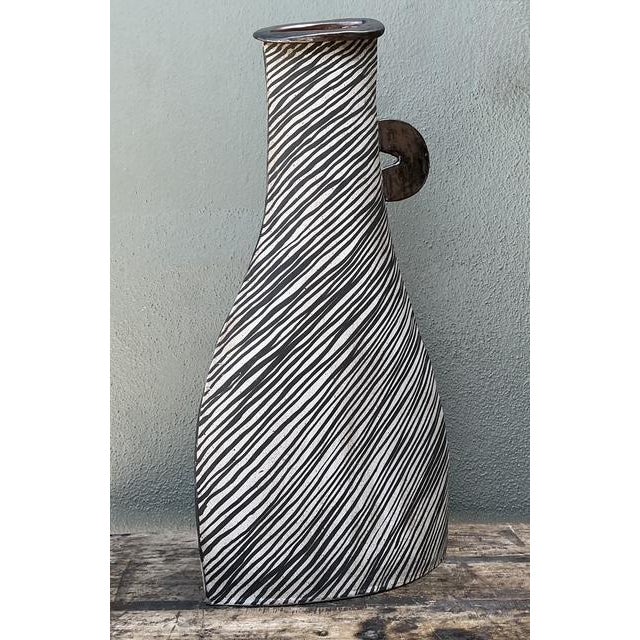 Ceramic Vintage Postmodern Monumental Original Studio Pottery Vase For Sale - Image 7 of 12