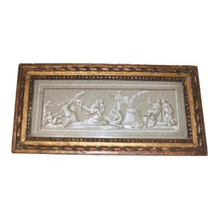 Antique Original 1700's Italian Design for Frieze Figural Wash Drawing For Sale