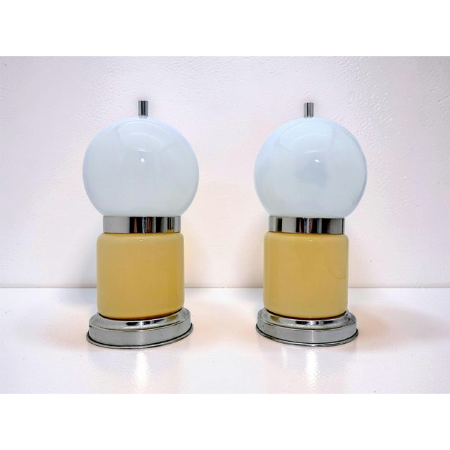 Mid-Century Modern Murano Glass Lamps from Manifattura Di Murano, 1950s, Set of 2 For Sale - Image 3 of 9