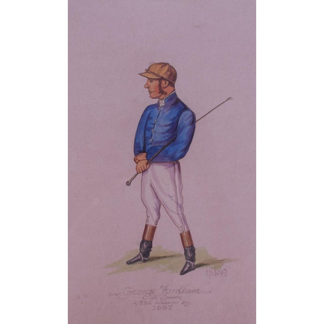 Art Sz: 10"H x 6"W Frame Sz: 15 3/4"H x 11" w/ celadon green matte George Fordham (1837–1887) was a British flat racing...