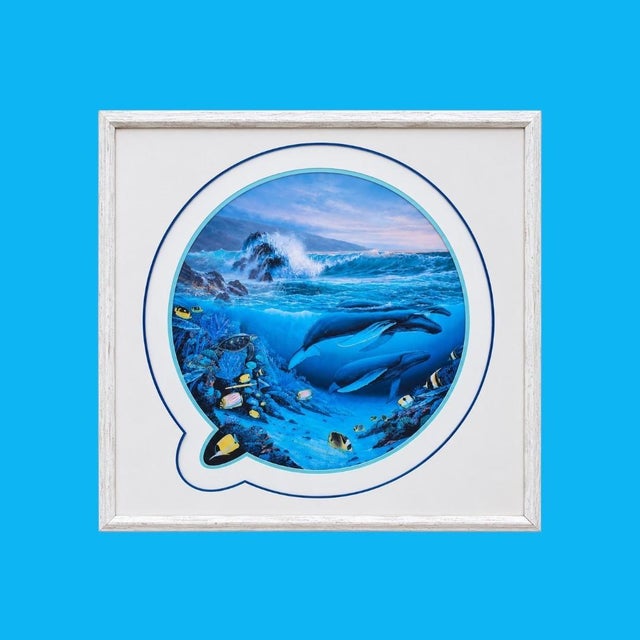 Blue 1990s Robert Wyland and Roy Tabora Art Piece For Sale - Image 8 of 16
