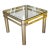 Vintage Brass Hollywood Regency Style Modern Contemporary Glass Top End Table 2 of 2 For Sale