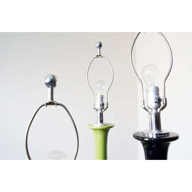 1970s Mod Ceramic Lamps - a Pair For Sale - Image 5 of 6