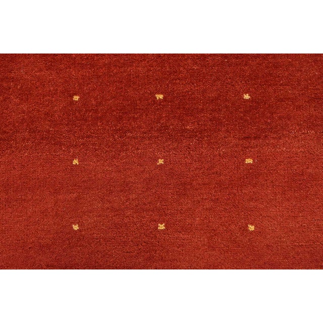 Red Gabbeh Runner 3’1” X 9’11” Red Wool Contemporary Hand-Knotted Oriental Rug For Sale - Image 8 of 13