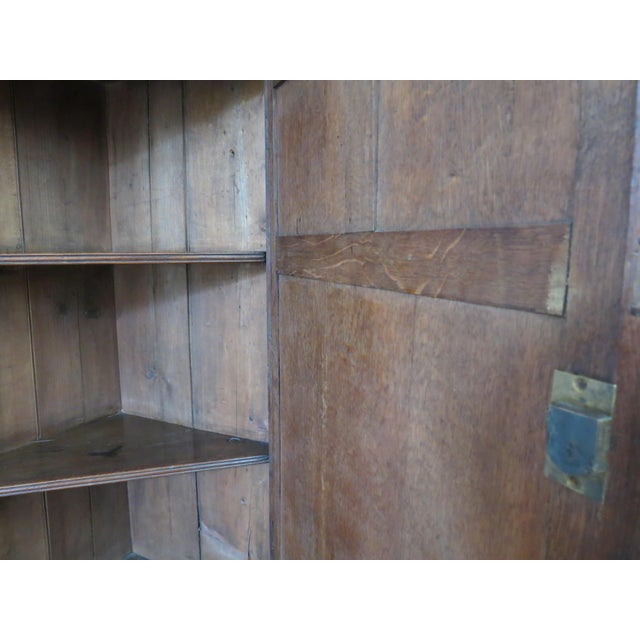 Georgian Oak Panelled Wall-Hanging Corner Cupboard, 1750 For Sale - Image 13 of 18