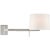 Barbara Barry for Visual Comfort Signature Sweep Medium Left Articulating Sconce in Polished Nickel with Linen Shade For Sale