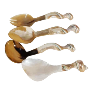 1990s Large Seashell Serving Pieces- Set of 4