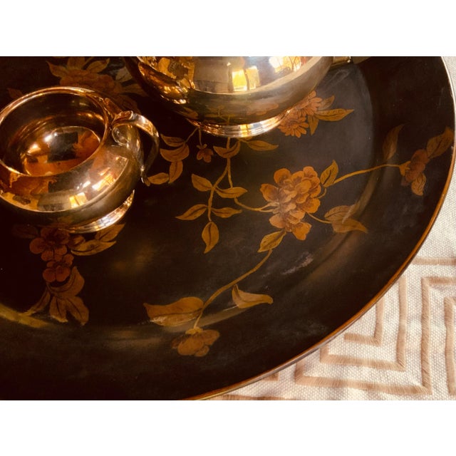 Vintage American Toleware Round Tea Tray For Sale - Image 17 of 18