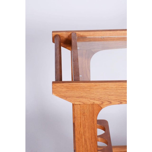 Glass Mid-Century Trolley in Mahogany and Glass, Czechia, 1960s For Sale - Image 7 of 12
