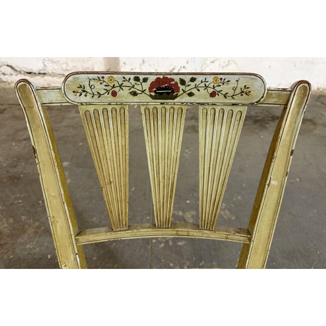 Set of 4 Neoclassical-Style Hand-Painted Arrow-Back Dining Chairs For Sale - Image 9 of 18