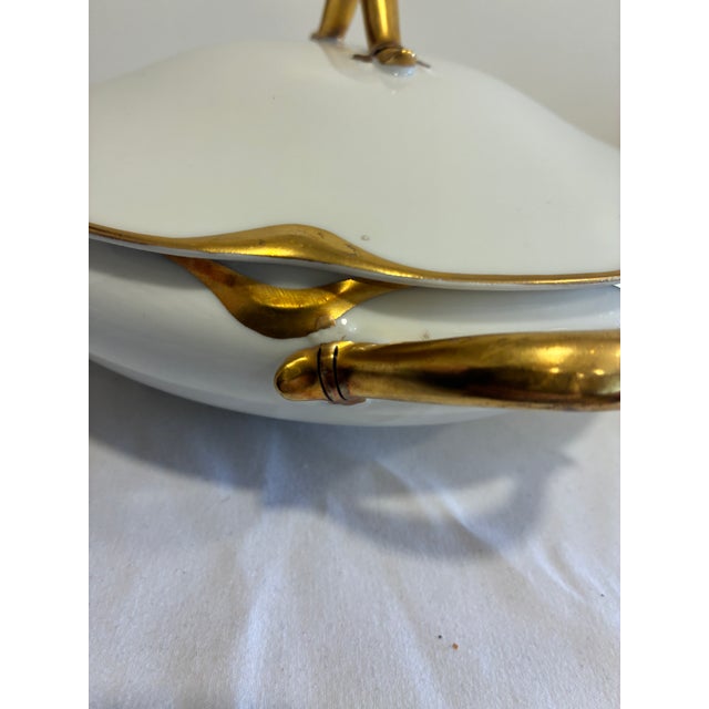 Antique Haviland & Co. Limoges Covered Vegetable Tureen, Gold Handles, France For Sale In Oklahoma City - Image 6 of 14