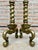 18th American Chippendale Style Brass Cannonball Andiron Firedog with Log Stops For Sale - Image 14 of 18