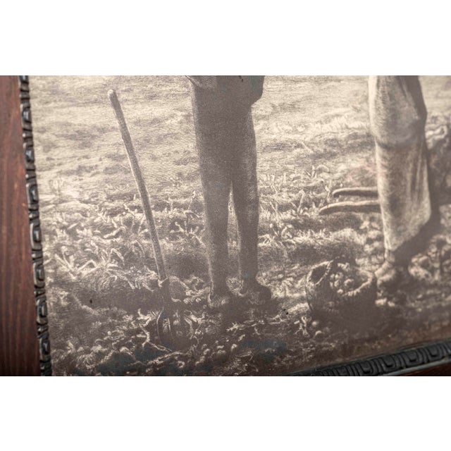 Early 20th Century Early 20th Century “The Angelus” Print After Jean-François Millet, Carved Wood Frame For Sale - Image 5 of 9