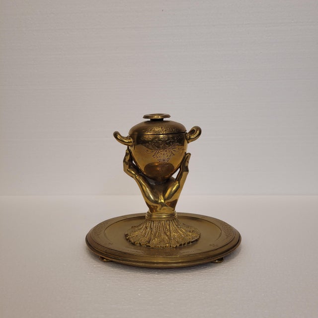 20th Century Inkwell Hand of Glory in Gilt Bronze, France, 1890s For Sale - Image 9 of 14