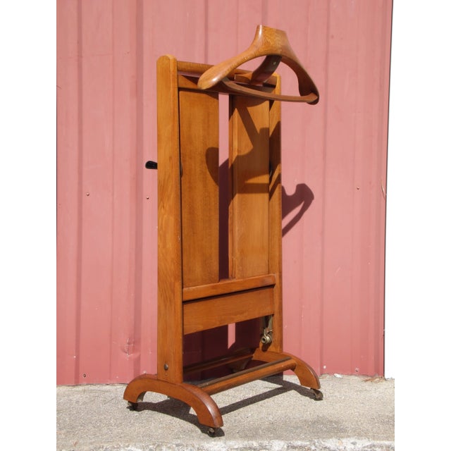 Mid-Century Modern Vintage Mid Century Italian Fratelli Reguitti Gentlemen's Valet Trouser Press For Sale - Image 3 of 13