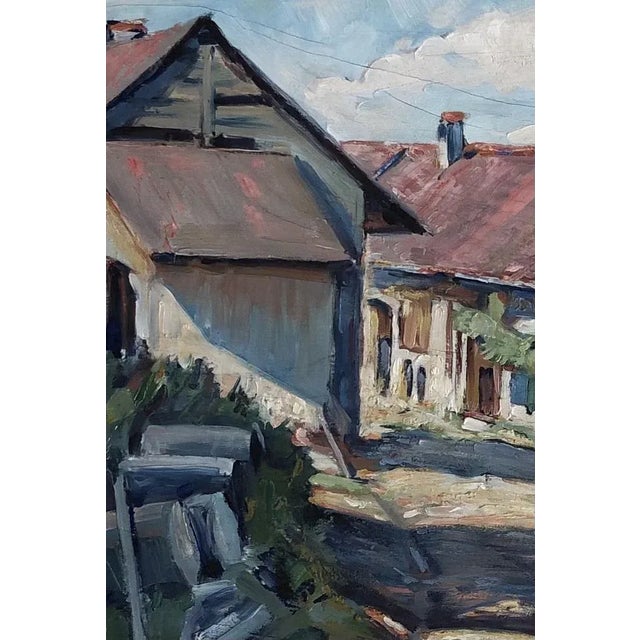 1940s Henri Châtillon, La Fontaine, Cheseaux, 1949, Oil on Wood For Sale - Image 5 of 8