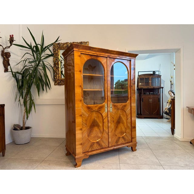 Wood Biedermeier Display Cabinet in Walnut For Sale - Image 7 of 18