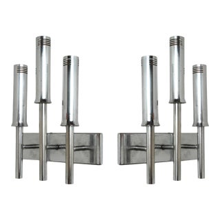 1970s Italian Sconces in the Manner of Scolari - a Pair For Sale