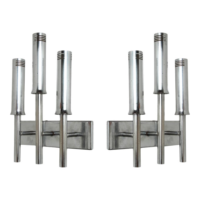 1970s Italian Sconces in the Manner of Scolari - a Pair For Sale