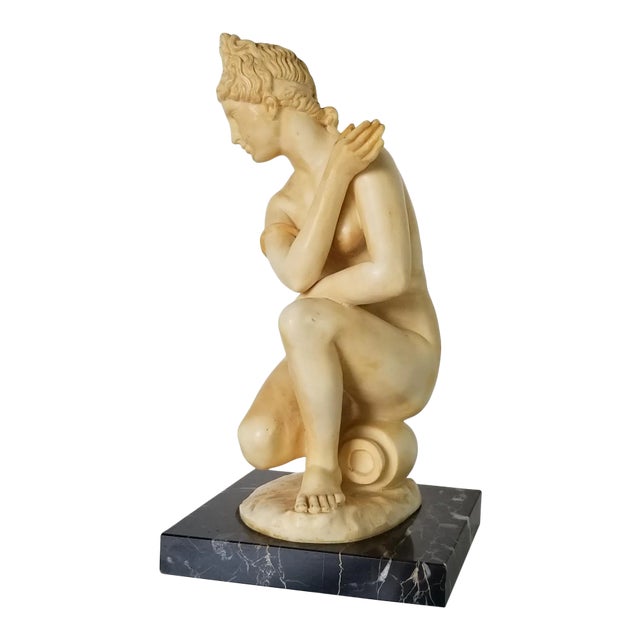 A. Santini Italian Classic Venus Nude Female Sculpture on Marble Base/ Sold For Sale