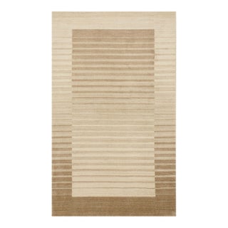 12x15 Rhea Quinn Brown Geometric Modern Handmade Wool & Viscose Carpet Rug For Sale