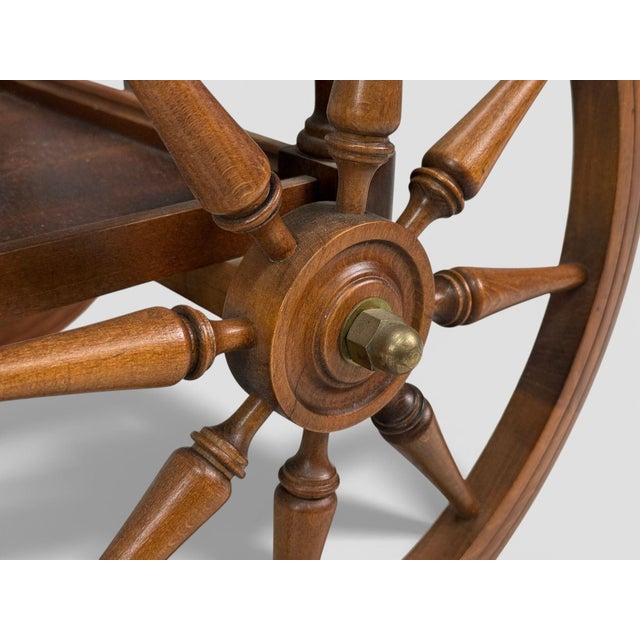 Swedish Modern, Rolling Bar Cart, Wood, Brass, Sweden, 1970s For Sale - Image 13 of 14