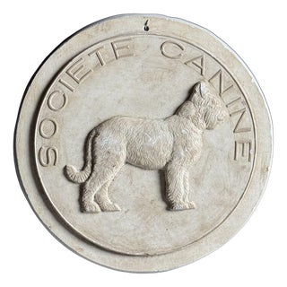 Plaster Plaque of Societe Canine For Sale