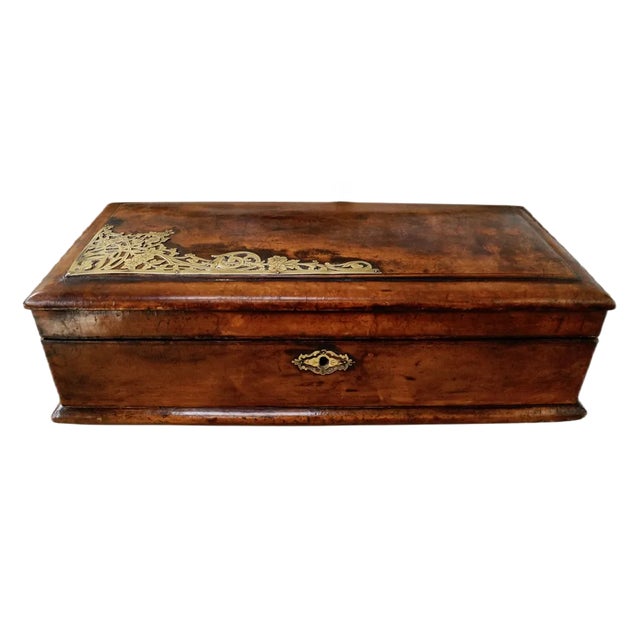 Victorian French Leather Glove Box For Sale