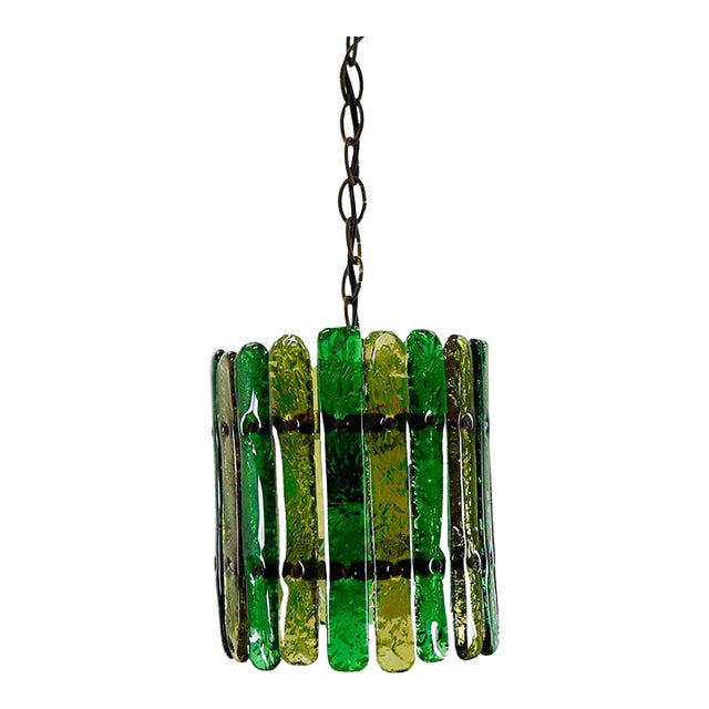 1970s Feders Hand Blown Glass Chandelier For Sale