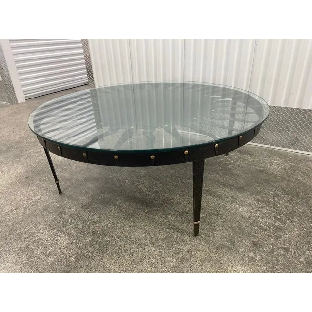 Iron Le Soliel Coffee Table With Brass Studs For Sale - Image 9 of 13