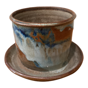 Mid 20th Century Original Ceramic Stoneware Glazed Planter Pot by Cecil Strawn
