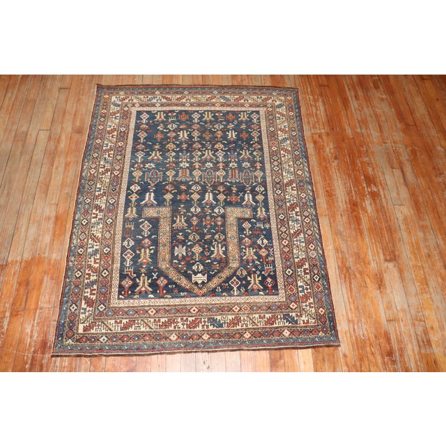 Late 19th Century Caucasian Kuba Small Antique Prayer Rug - 3'9" x 4'10" For Sale - Image 5 of 18