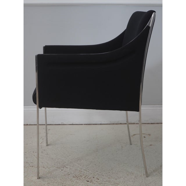 Mid-Century Modern Pair Jens Risom Black & Chrome Mid Century Modern Chairs For Sale - Image 3 of 18