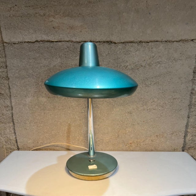 1960s Green Desk Lamp Space Age Boomerang After Luis Pérez De La Oliva Fase For Sale - Image 11 of 13