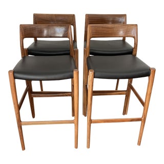 Set of 4 Møller Model 77 Counter Stools by for Dwr For Sale