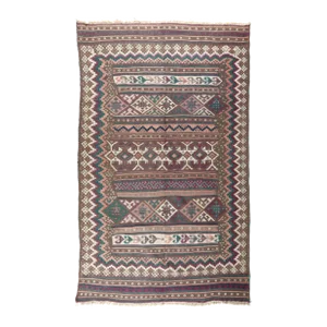 Mid 20th Century Tribal Kurdish Flatweave Kilim