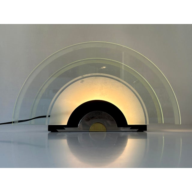 Postmodern Rising Sun Table Lamp from Metalarte, Spain, 1980s For Sale - Image 6 of 18