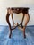 Antique Carved Walnut Accent Table / Side End Table. Featuring wavy, marquetry inlaid top and cabroile legs. Excellent...
