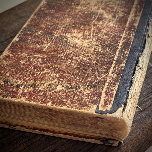 Textile Antique 1892 German Marbled Book -Martin Luthers For Sale - Image 7 of 12