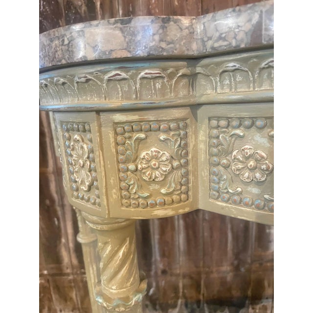 Painted Console Table With Stone Top For Sale - Image 10 of 14