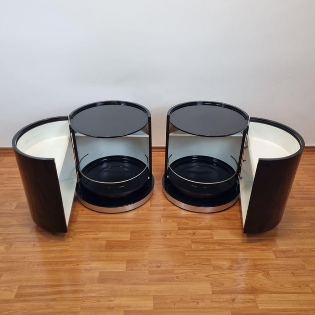 Black Lacquered Nightstands by Mario Sabot, 1970s, Set of 2 For Sale - Image 6 of 13
