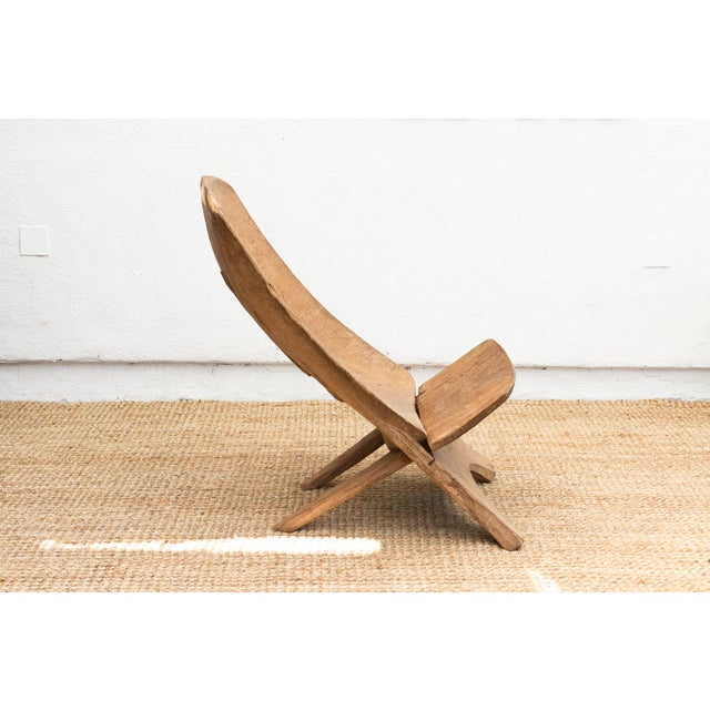 African Oversize Sun-Bleached African Ceremonial Chair For Sale - Image 3 of 8