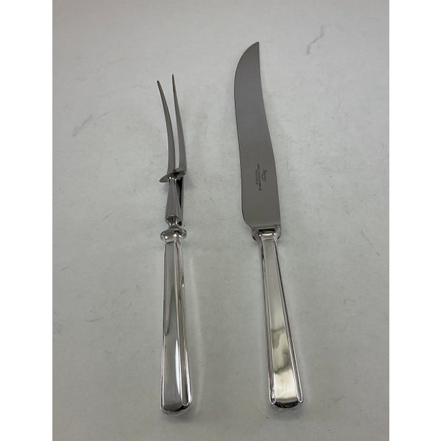 1980s Silver Pair Carving Set, Carving Fork & Carving Knife, Leighton. For Sale - Image 5 of 15