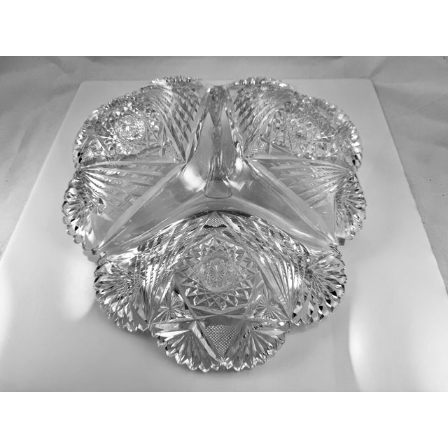 Glass Very Rare American Brilliant 3 Well Serving Platter For Sale - Image 7 of 7