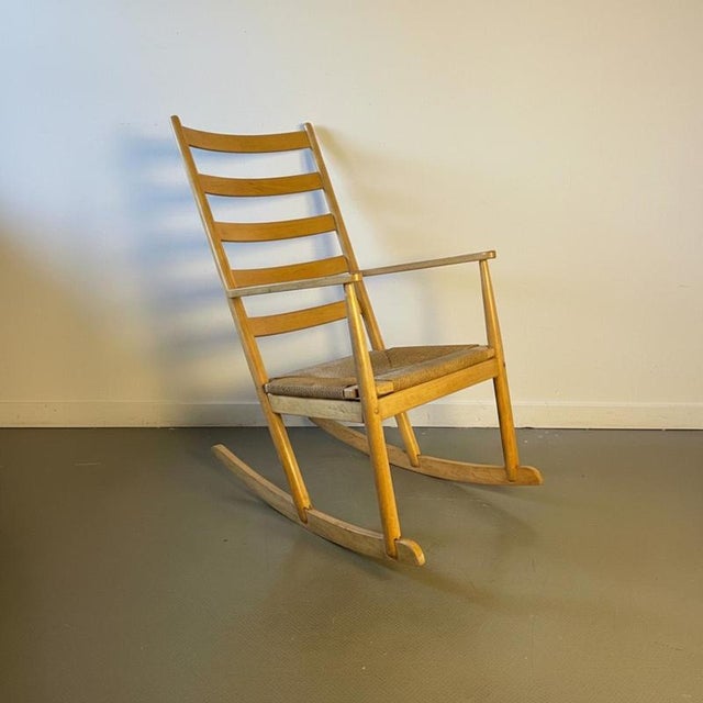 2000 - 2009 Mid-Century Rocking Chair in the style of Hans Wegner For Sale - Image 5 of 5