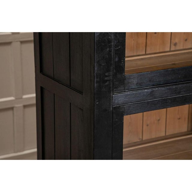 Large Antique English Ebonised Glazed Housekeepers Cabinet, 1880 For Sale - Image 13 of 18