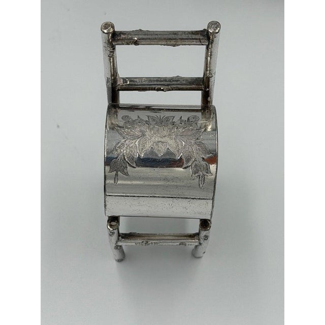 Late 19th Century Set of 6 American Victorian Sterling Silver Figural Chair Napkin Rings For Sale In Los Angeles - Image 6 of 12